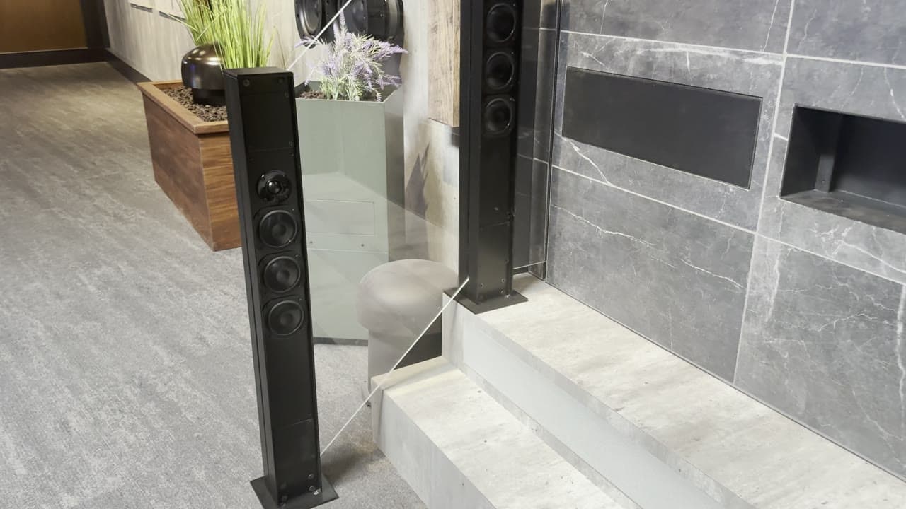 Omni Bollard Speakers Up Close