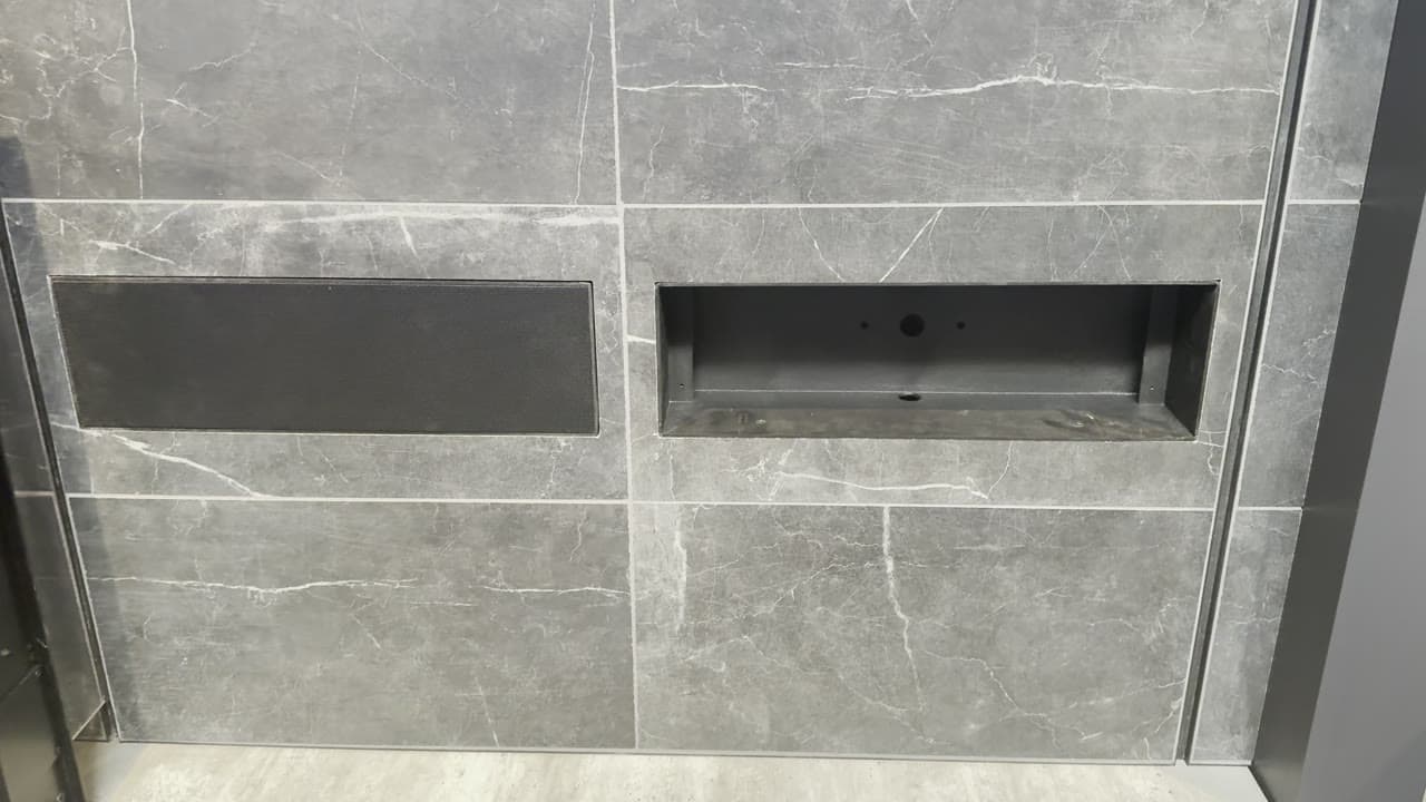 A TV Niche Cut Into Stone